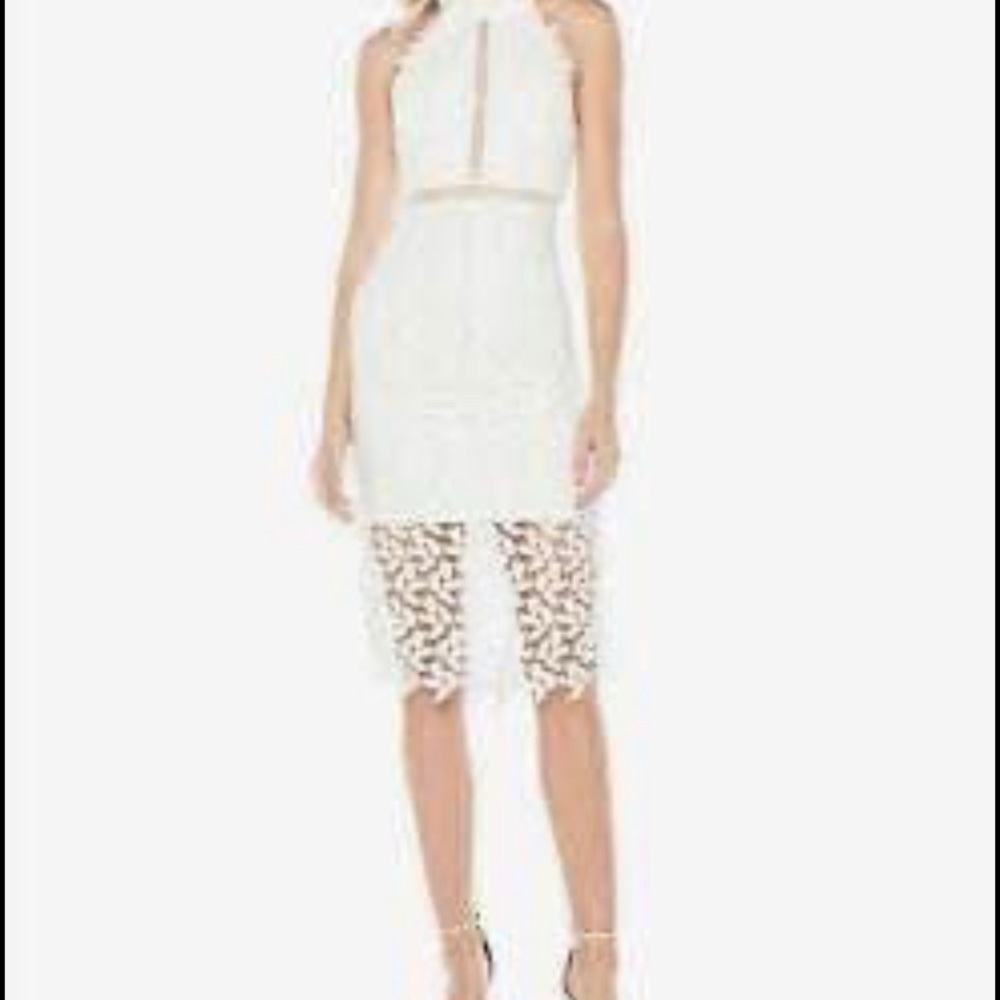 White Lace Midi Dress Size
